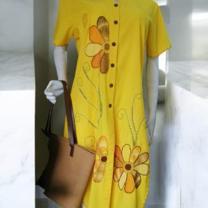 Blusón bordado a mano en lino para dama