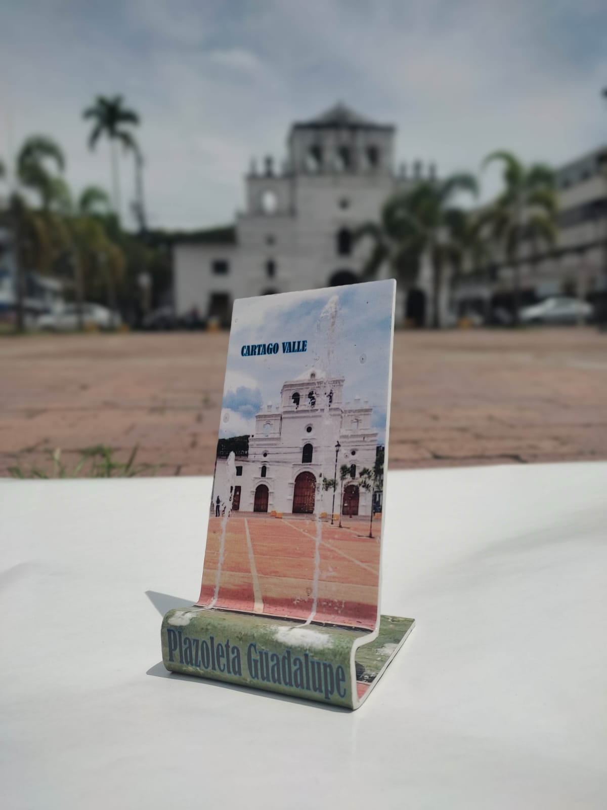 Porta celular liviano en polietileno con acabado en vinilo